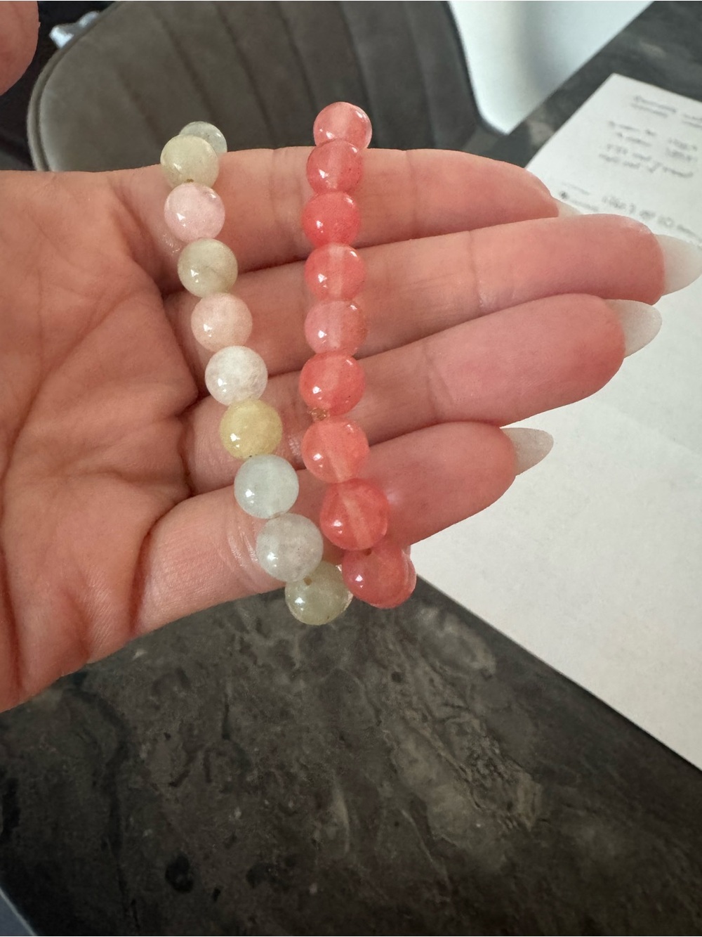 Beaded Stretch Bracelet Set - Pink and Pastel Mix
